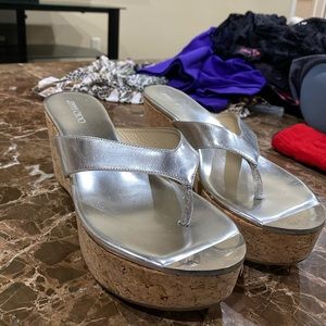 Jimmy choo flatform sandals.